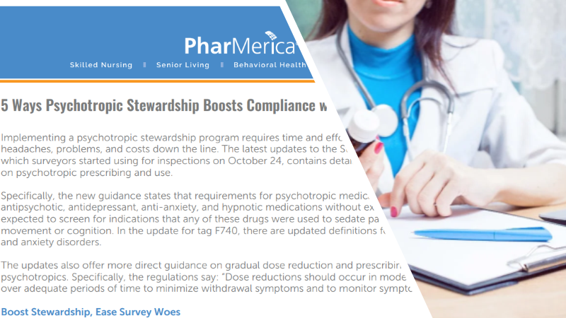 snip of psychotropic stewardship article with health care professional