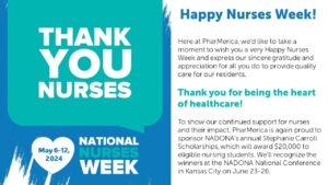 graphic wishing nurses a happy nursing week 2024 and thanking them