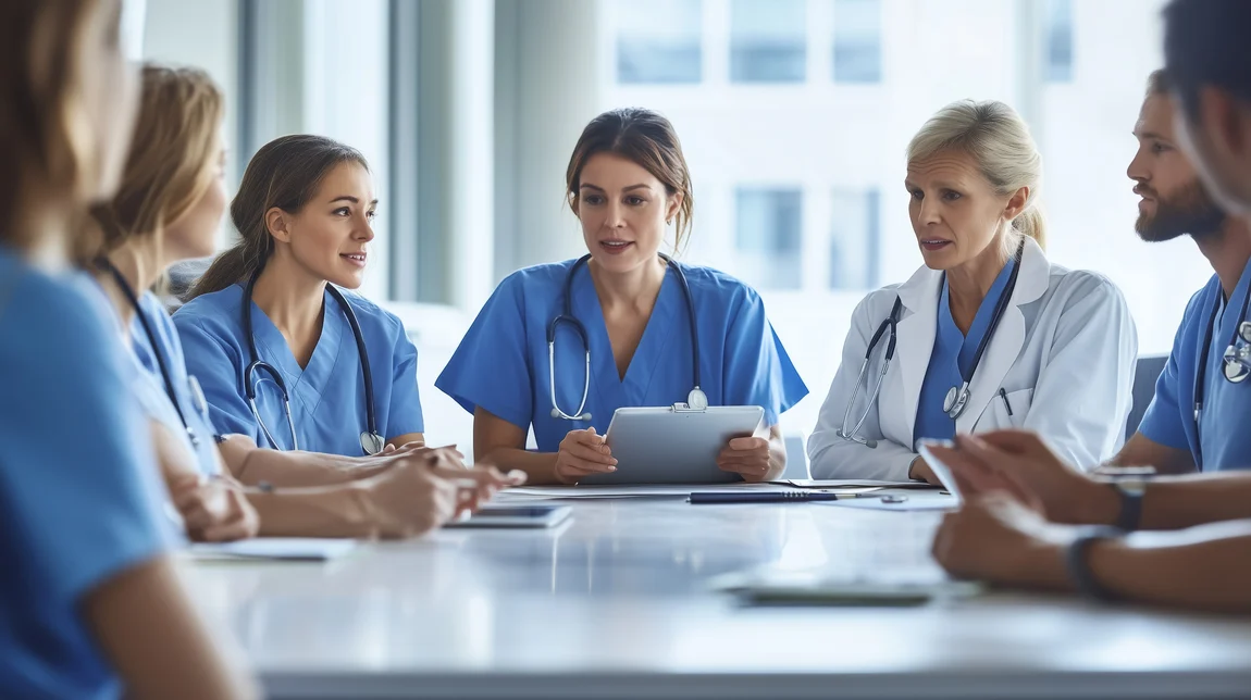 nurses in a meeting